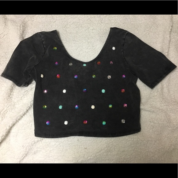 Urban Outfitters Tops - URBAN OUTFITTERS SEQUIN CROP TOP